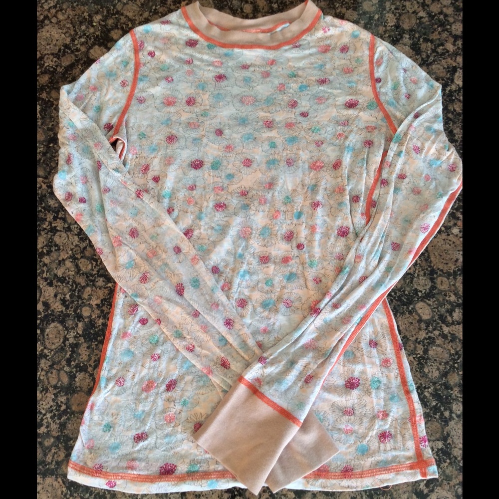 Free People Floral Burnout Long Sleeve Top